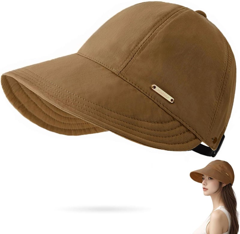 huablo ]UPF 50+Womens Sun Hat UV Protection Hiking Fishing Hats Wide Brim Hat Adjustable Ponytail Packable Sun Cap - Image 1